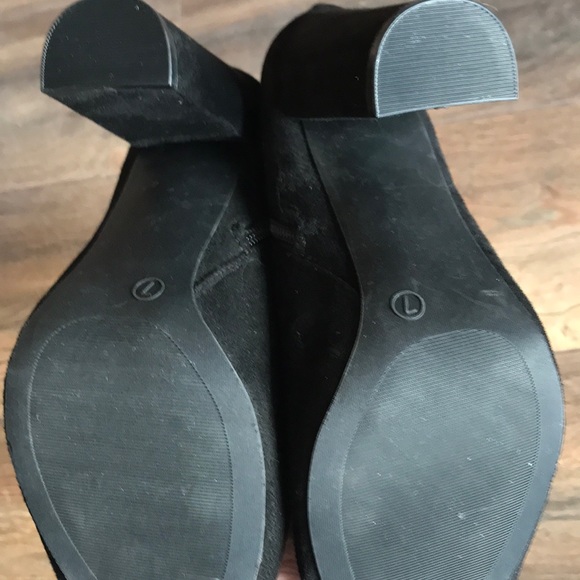 NWOT Size 7 Faux suede high heel open toe boots - Picture 4 of 4